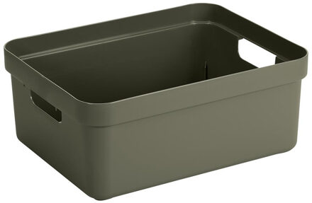 SunWare Opbergbox Sigma - kunststof - donkergroen - 24 liter - Opbergbakken/opbergers