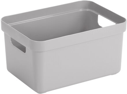 SunWare Opbergbox Sigma - kunststof - grijs - 5 liter - 25,2 x 18 x 12,2 cm - Opbergbakken
