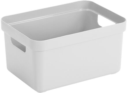 SunWare Opbergbox Sigma - kunststof - wit - 5 liter - 25,2 x 18 x 12,2 cm - Opbergbakken/opbergers