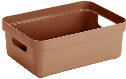 SunWare Opbergmand - 1x - terra/bruin - kunststof - 9 liter - Opbergmanden