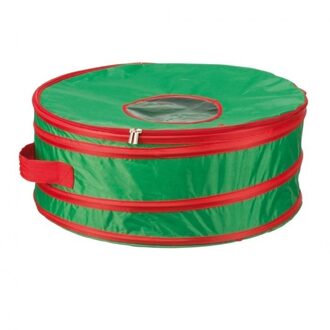 SunWare Opbergtas - kerstkransen - tot 60 cm - groen/rood - rits sluiting?