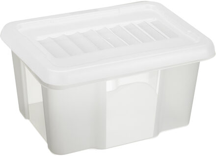 SunWare opslagbox - 24 liter - transparant - kunststof - 42 x 33 x 22 cm - met afsluitbare deksel