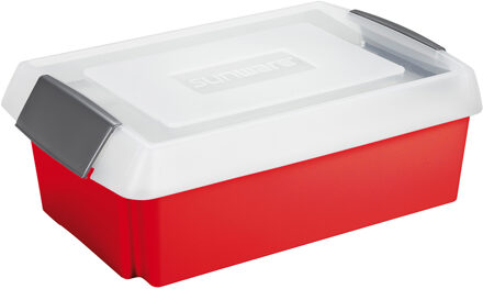 SunWare opslagbox - 30 liter - rood - 60 x 40 x 17 cm - kunststof - met hoge deksel
