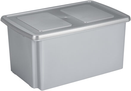 SunWare opslagbox - 51 liter - lichtgrijs - kunststof - 59 x 39 x 29 cm - met deksel