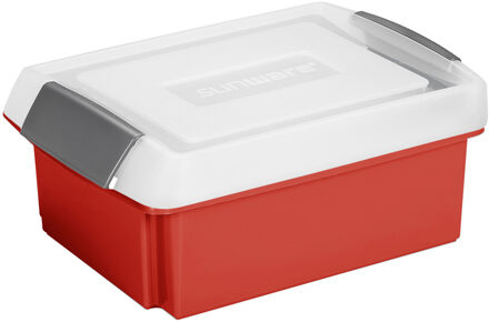 SunWare opslagbox kunststof 17 liter rood 45 x 36 x 14 cm met hoge deksel
