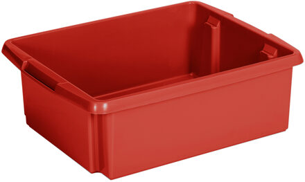 SunWare opslagbox kunststof 17 liter rood 45 x 36 x 14 cm - Opbergbox