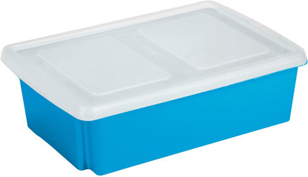 SunWare opslagbox kunststof 30 liter blauw 59 x 39 x 17 cm met deksel