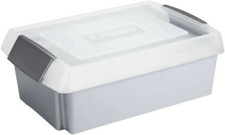 SunWare opslagbox kunststof 30 liter grijs 59 x 39 x 17 cm met extra hoge deksel