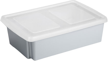 SunWare opslagbox kunststof 30 liter lichtgrijs 59 x 39 x 17 cm met deksel