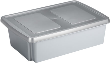 SunWare opslagbox kunststof 30 liter lichtgrijs 59 x 39 x 17 cm met deksel