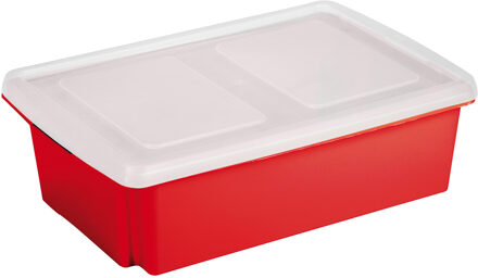SunWare opslagbox kunststof 30 liter rood 59 x 39 x 17 cm met deksel