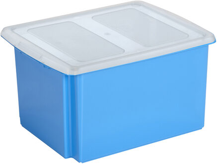 SunWare opslagbox kunststof 32 liter blauw 45 x 36 x 24 cm met deksel