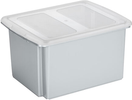 SunWare opslagbox kunststof 32 liter lichtgrijs 45 x 36 x 24 cm met deksel