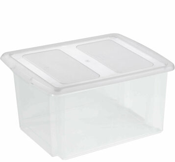 SunWare opslagbox kunststof 32 liter transparant 45 x 36 x 24 cm met deksel