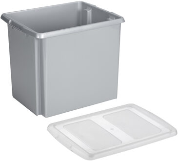 SunWare opslagbox kunststof 45 liter lichtgrijs 45 x 36 x 36 cm met deksel