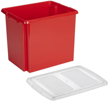 SunWare opslagbox kunststof 45 liter rood 45 x 36 x 36 cm met deksel - Opbergbox