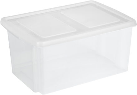 SunWare opslagbox kunststof 51 liter transparant 59 x 39 x 29 cm met deksel