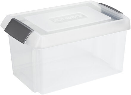 SunWare opslagbox kunststof 51 liter transparant 59 x 39 x 29 cm met hoge deksel
