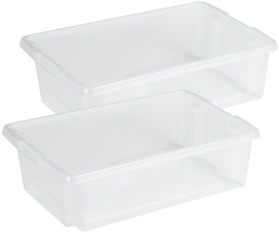 SunWare opslagbox Nesta - 2x - kunststof - 30 liter - transparant - 59 x 39 x 17 cm