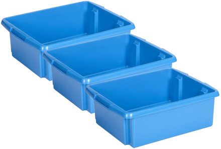 SunWare Opslagbox Nesta - 3x - kunststof - 17L - blauw - 45 x 36 x 14 cm