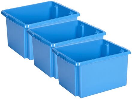 SunWare Opslagbox Nesta - 3x - kunststof - 32L - blauw - 45 x 36 x 24 cm