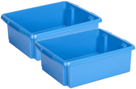 SunWare Opslagbox Nesta - 4x - kunststof - 17L - blauw - 45 x 36 x 14 cm