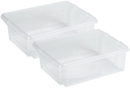 SunWare Opslagbox Nesta - 4x - kunststof - 17L - transparant - 45 x 36 x 14 cm