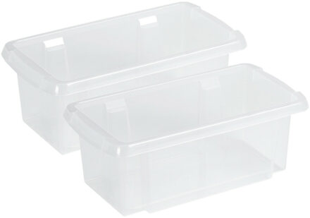 SunWare Opslagbox Nesta - 8x - kunststof - 7L - transparant - 38 x 21 x 14 cm