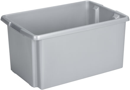 SunWare opslagbox Nesta - kunststof - 51 liter - grijs - 59 x 39 x 29 cm - stapelbaar