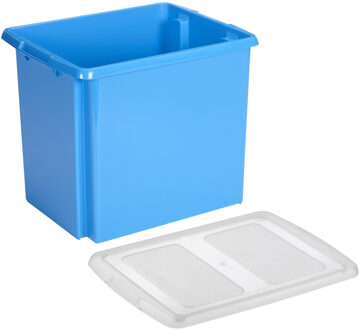 SunWare opslagbox - van kunststof - 45 liter - blauw - 45 x 36 x 36 cm - met deksel
