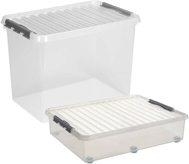 SunWare opslagboxen met deksel - 2x stuks - kunststof - 60 L en 72 L