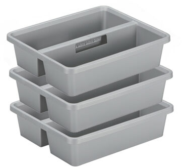 SunWare organiser - 3 stuks - kunststof - 44 x 35 cm - grijs - 2 vakken