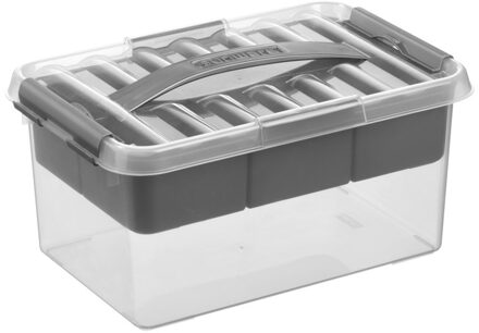 SunWare Q-line multibox 6 liter + inzetbakje met vakverdeling Transparant