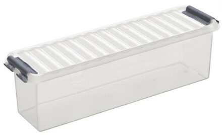 SunWare Q-Line opberg box/opbergdoos - 1.3 liter - 27 x 8 x 9 cm - kunststof - transparant