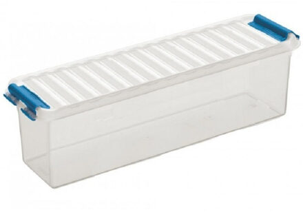 SunWare Q-Line opberg box/opbergdoos - 1.3 liter - 27 x 8 x 9 cm - kunststof - transparant