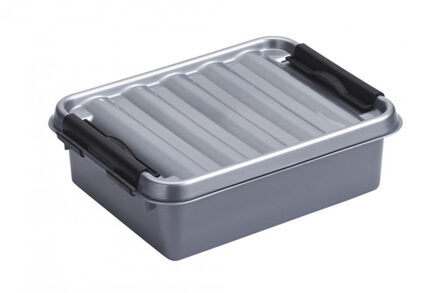 SunWare Q-Line opberg box/opbergdoos - 1 liter - 20 x 15 x 6 cm - kunststof - grijs