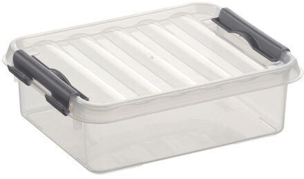 SunWare Q-Line opberg box/opbergdoos - 1 liter - 20 x 15 x 6 cm - kunststof - transparant
