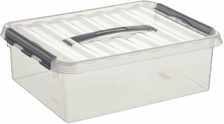 SunWare Q-Line opberg box/opbergdoos - 10 liter - 40 x 30 x 11 cm - kunststof - transparant