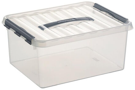 SunWare Q-Line opberg box/opbergdoos - 15 liter - 40 x 30 x 18 cm - kunststof - transparant
