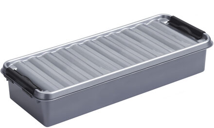 SunWare Q-Line opberg box/opbergdoos - 2.5 liter - 38 x 14 x 6 cm - kunststof - grijs