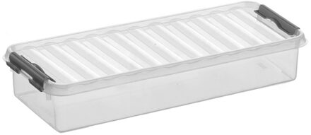 SunWare Q-Line opberg box/opbergdoos - 2.5 liter - 38 x 14 x 6 cm - kunststof - transparant