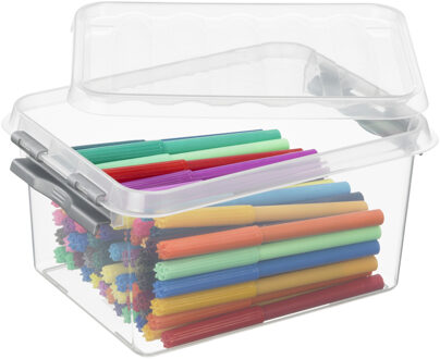 SunWare Q-Line opberg box/opbergdoos - 2 liter - 20 x 15 x 10 cm - kunststof - transparant