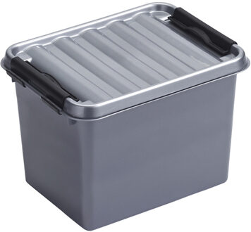 SunWare Q-Line opberg box/opbergdoos - 3 liter - 20 x 15 x 14 cm - kunststof - grijs
