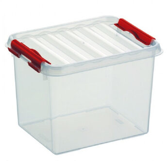 SunWare Q-Line opberg box/opbergdoos - 3 liter - 20 x 15 x 14 cm - kunststof - transparant