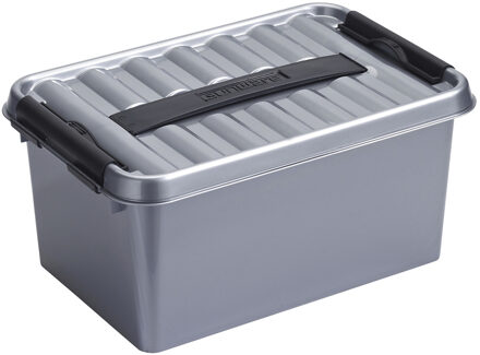 SunWare Q-Line opberg box/opbergdoos - 6 liter - 30 x 20 x 14 cm - kunststof - grijs