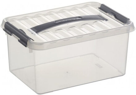 SunWare Q-Line opberg box/opbergdoos - 6 liter - 30 x 20 x 14 cm - kunststof - transparant
