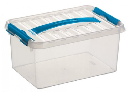 SunWare Q-Line opberg box/opbergdoos - 6 liter - 30 x 20 x 14 cm - kunststof - transparant
