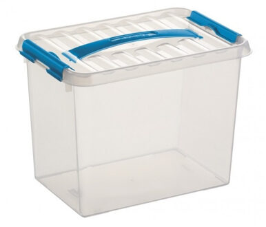 SunWare Q-Line opberg box/opbergdoos - 9 liter - 30 x 20 x 22 cm - kunststof - transparant