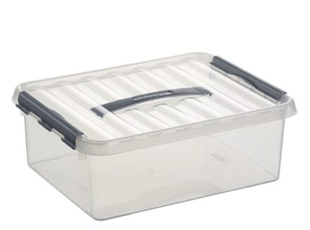 SunWare Q-line opbergbox 12L transparant metaal - 40 x 30 x 14 cm Grijs