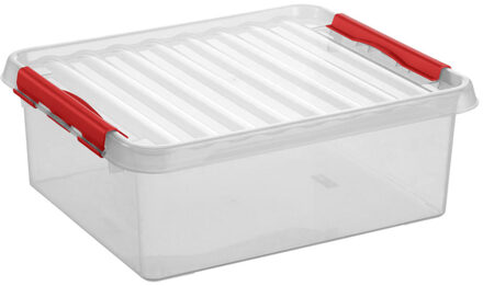 SunWare Q-line opbergbox 25L transparant rood - 50 x 40 x 18 cm